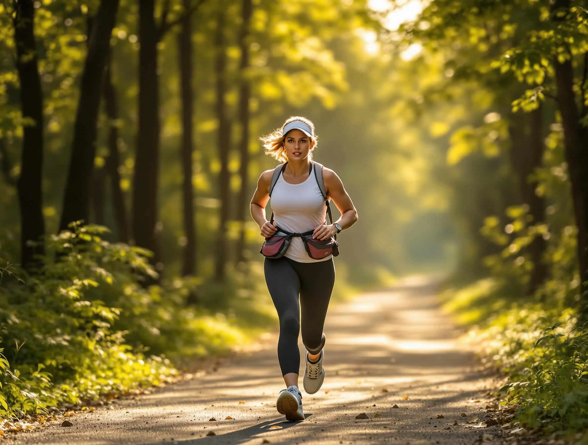 Coureuse sur un sentier en forêt, course à pied et arthrose du genou