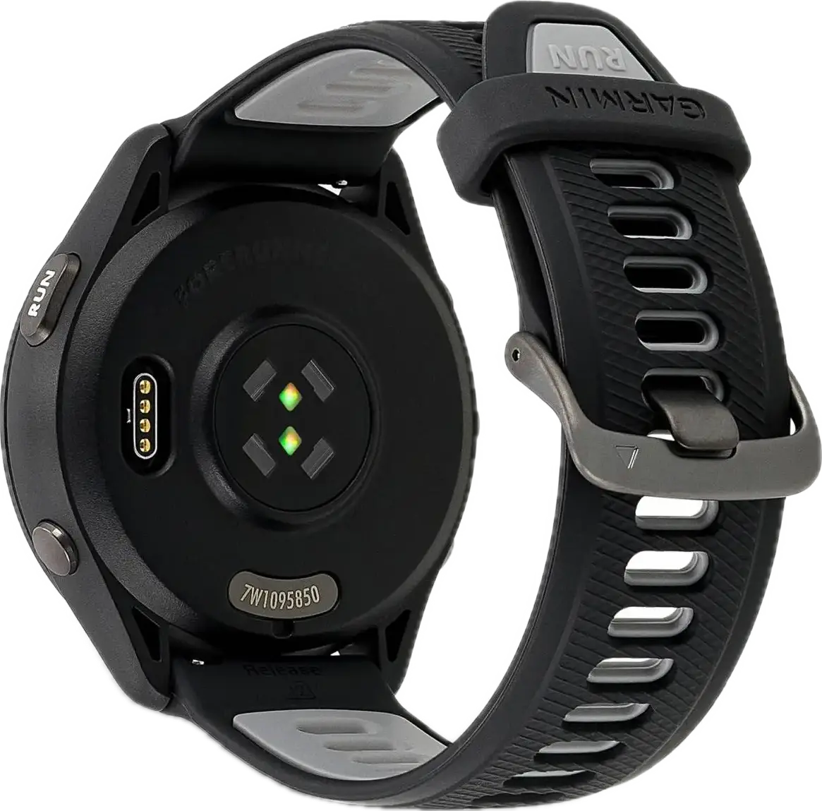 Garmin Forerunner 265, le capteur cardio au dos du boîtier