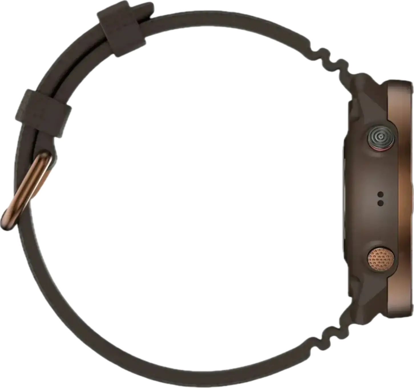 Polar Grit X2 de profil, les boutons texturés sur le côté du boîtier