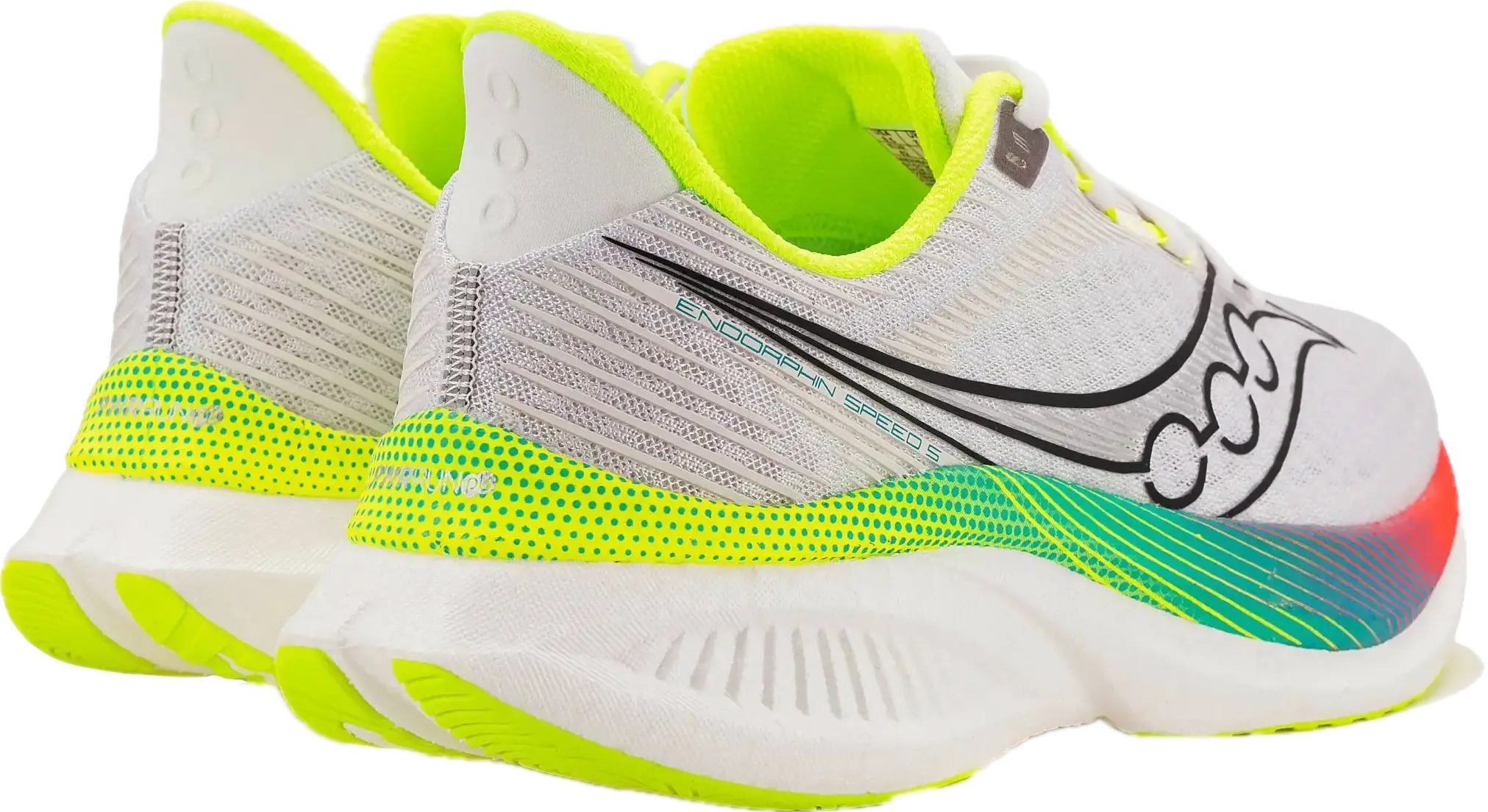 Talon de la Saucony Endorphin Speed 5 vu de trois quarts arrière
