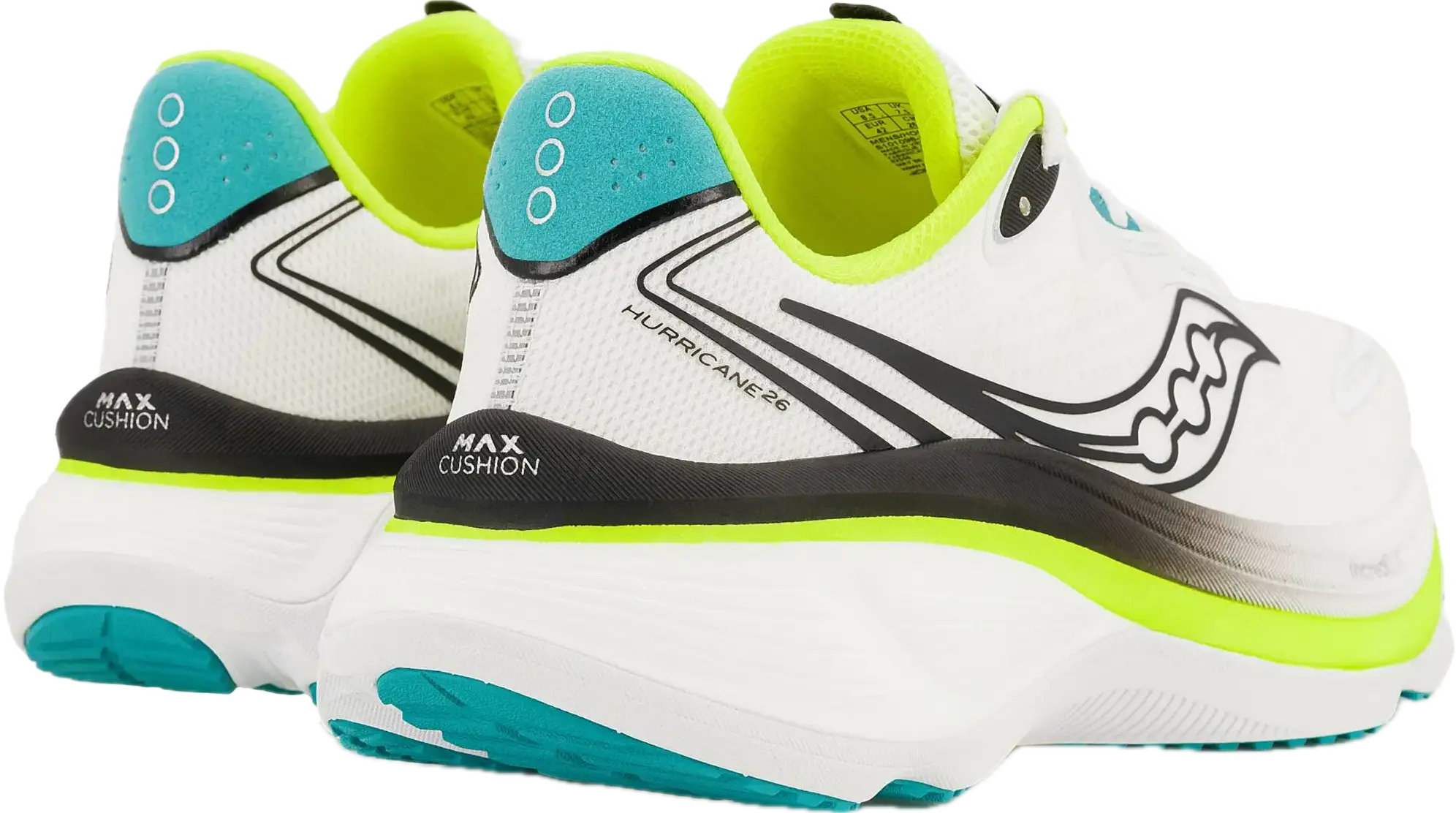 Talon de la Saucony Hurricane 26 vu de trois quarts arrière