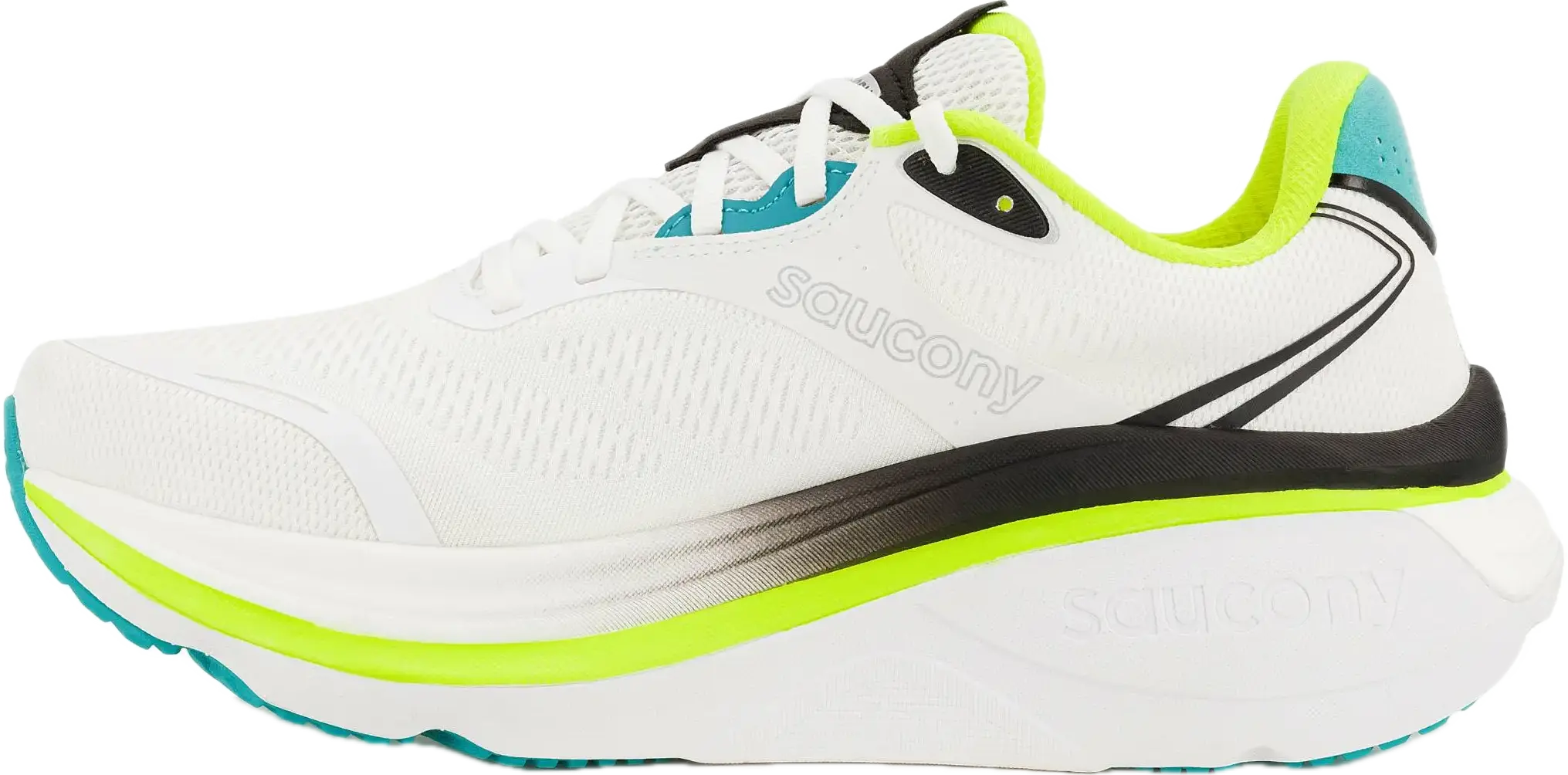Profil côté intérieur de la Saucony Hurricane 26, semelle incrediLUX dans son cadre PWRRUN