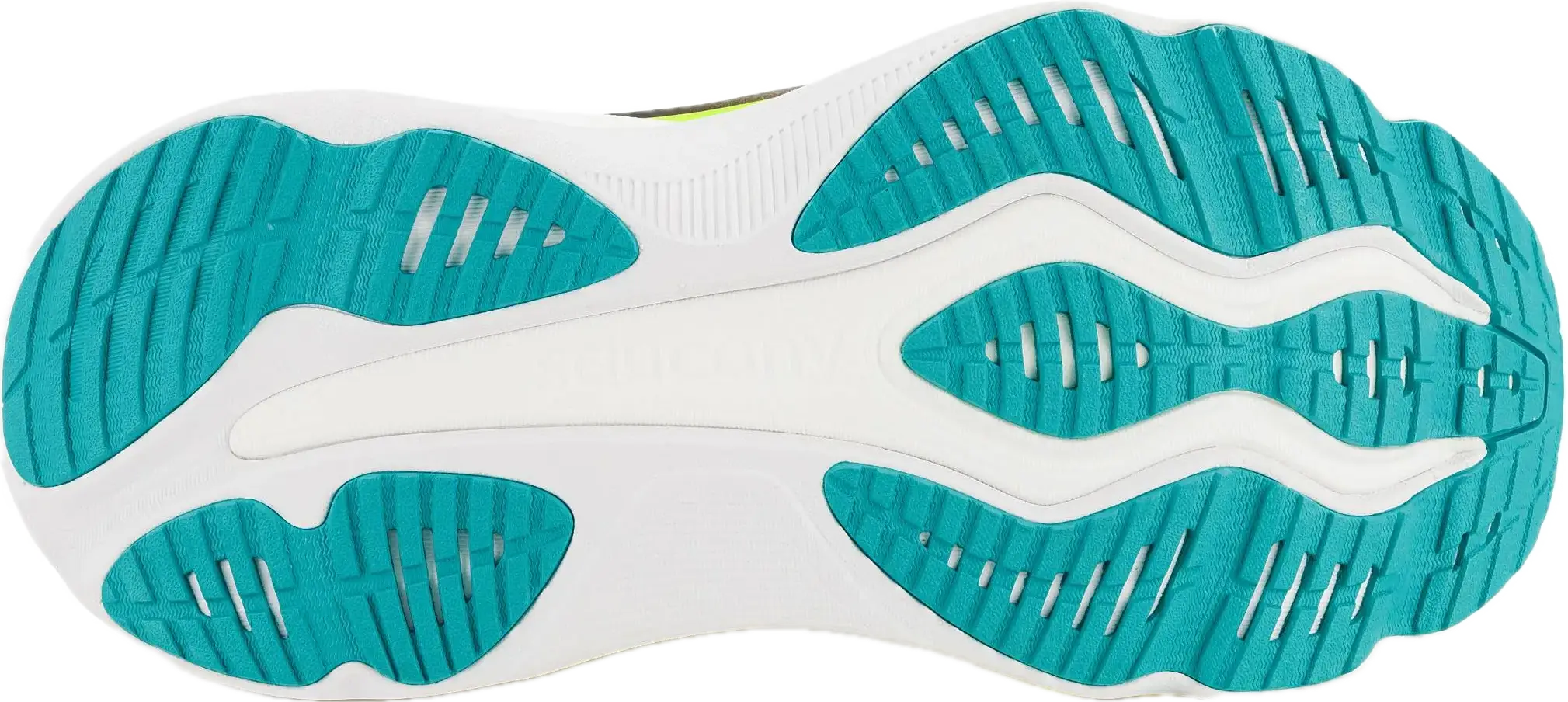 Semelle de la Saucony Hurricane 26 vue de dessous, base large et gomme XT-900