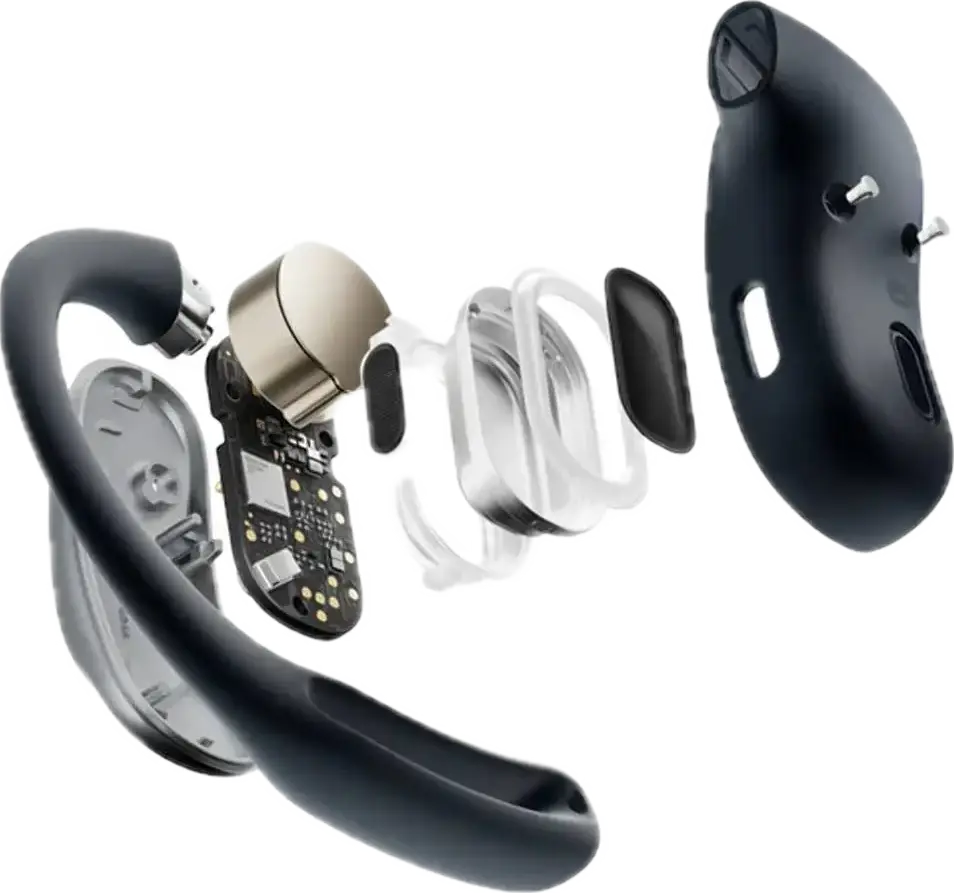 Shokz OpenFit Air, vue éclatée du haut-parleur