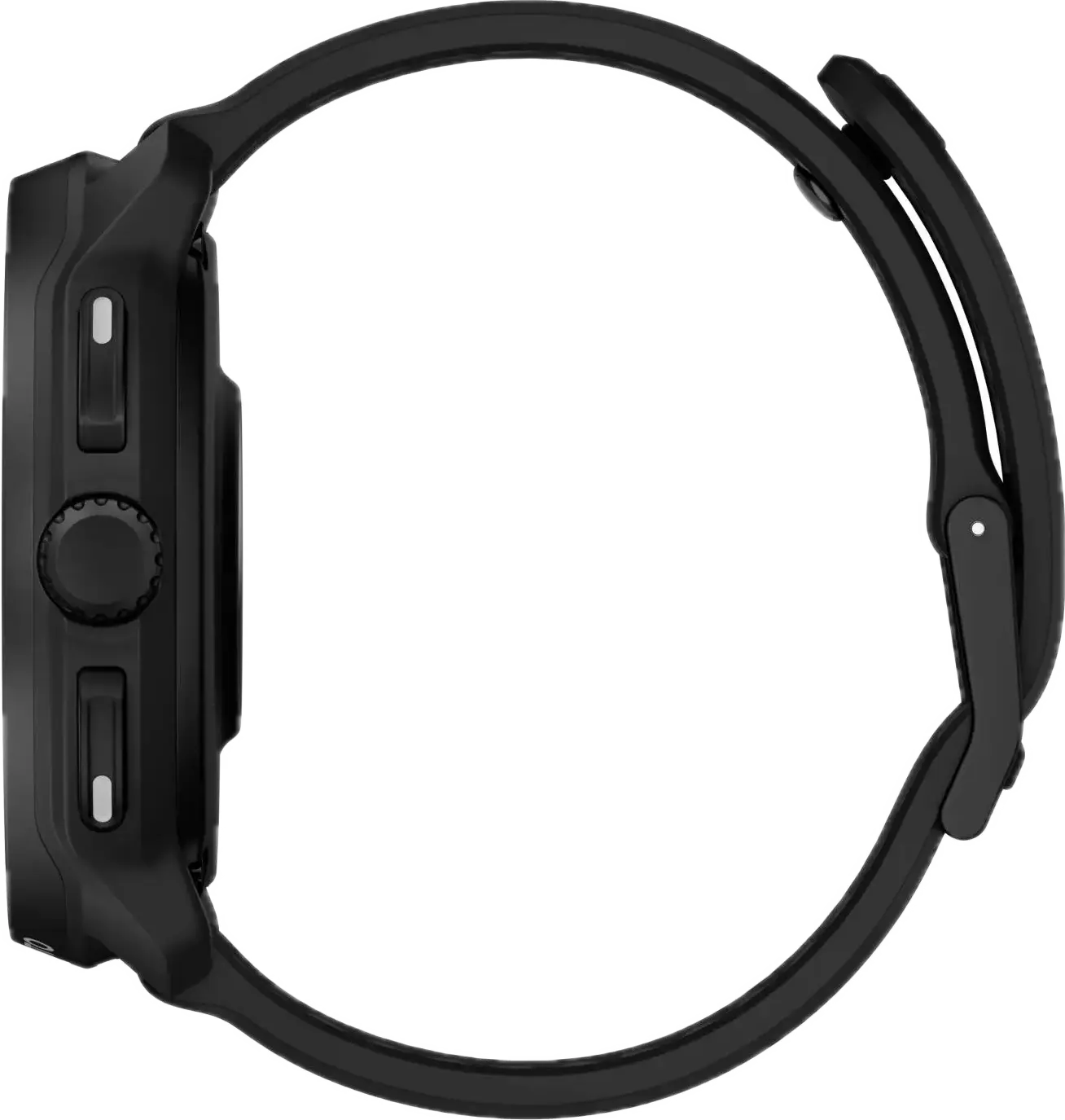 Suunto Race 2, de profil, avec son bracelet et son fermoir